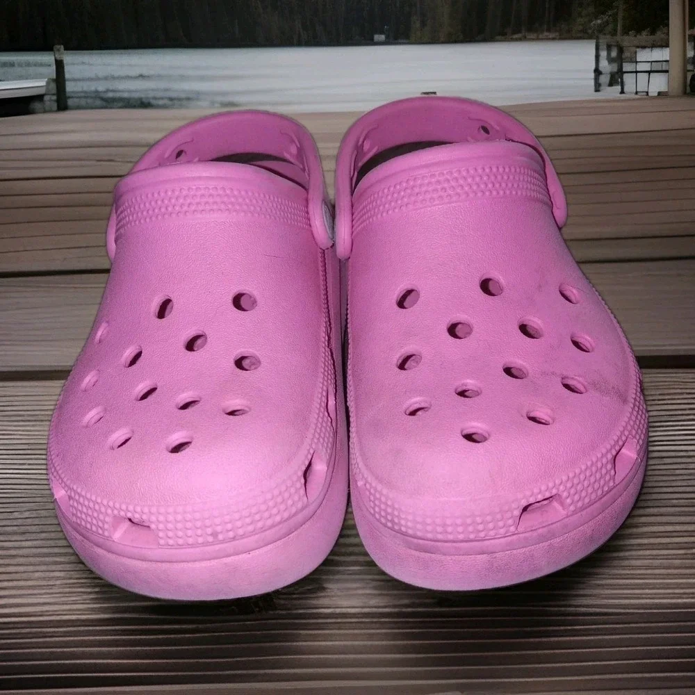 Crocs Classic Crush Clog‎ Pink Sz C13 Platform Shoes Iconic Girls 13